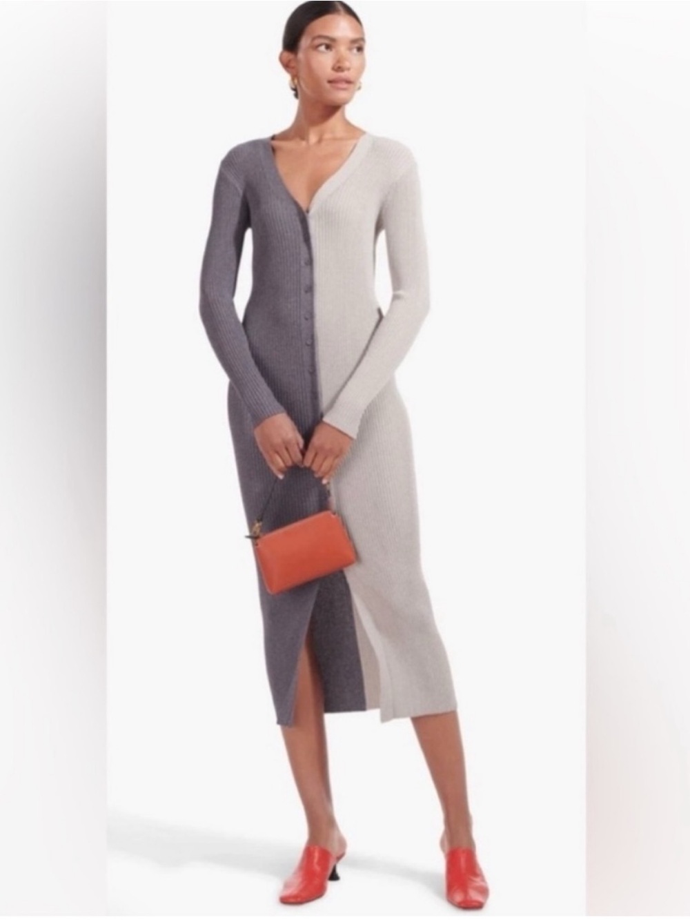 New STAUD Shoko Color Blocked
Cardigan Sweater Dress - Picture 14 of 14